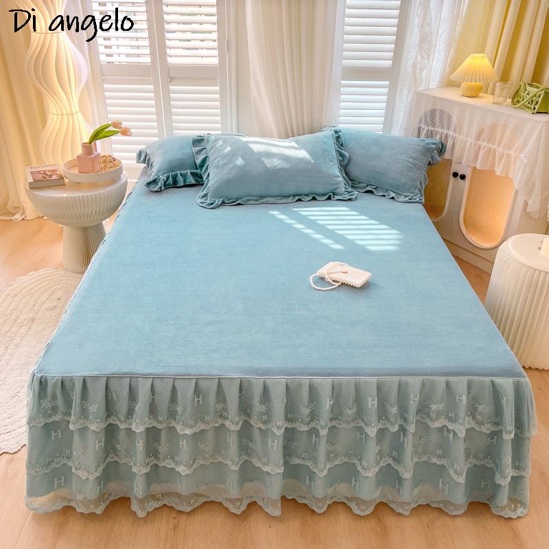 Home Fashion Textiles - Cristal veludo estilo europeu cama saia