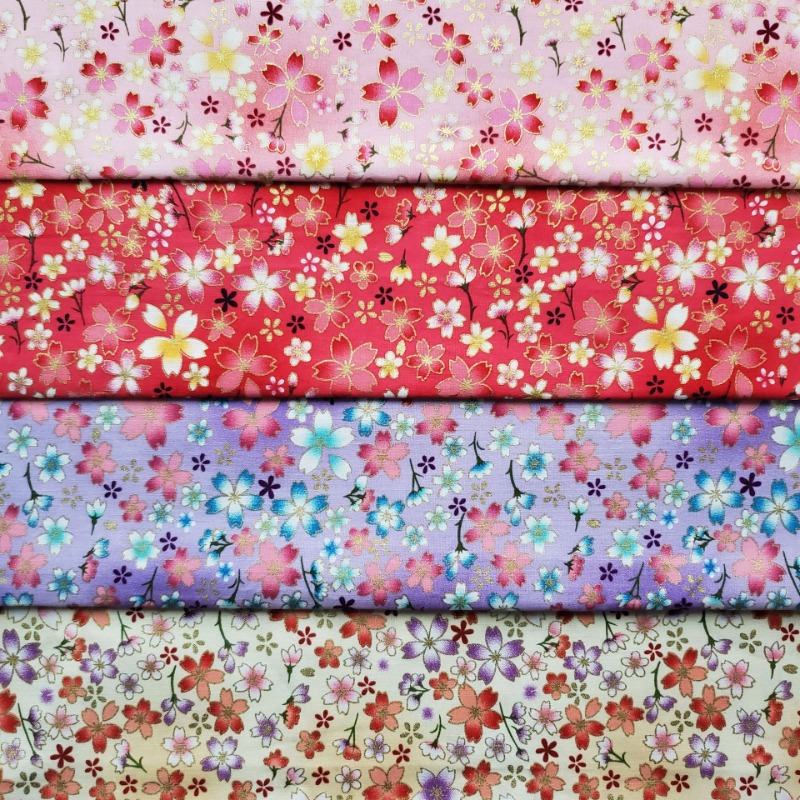 Japanese Home Textiles - Tecido estampado de folha de ouro