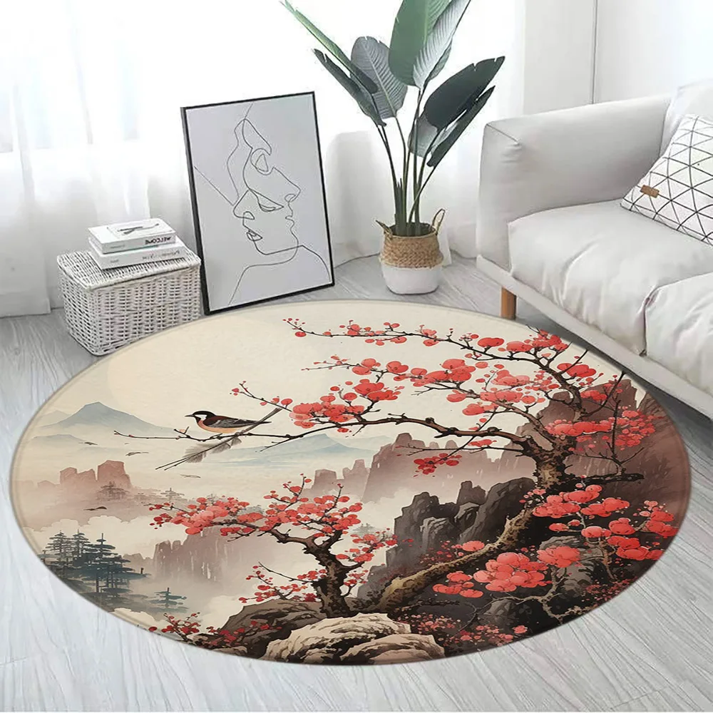 Tapete redondo japonês Koi e f - Japanese Home Textiles avaliação e preço