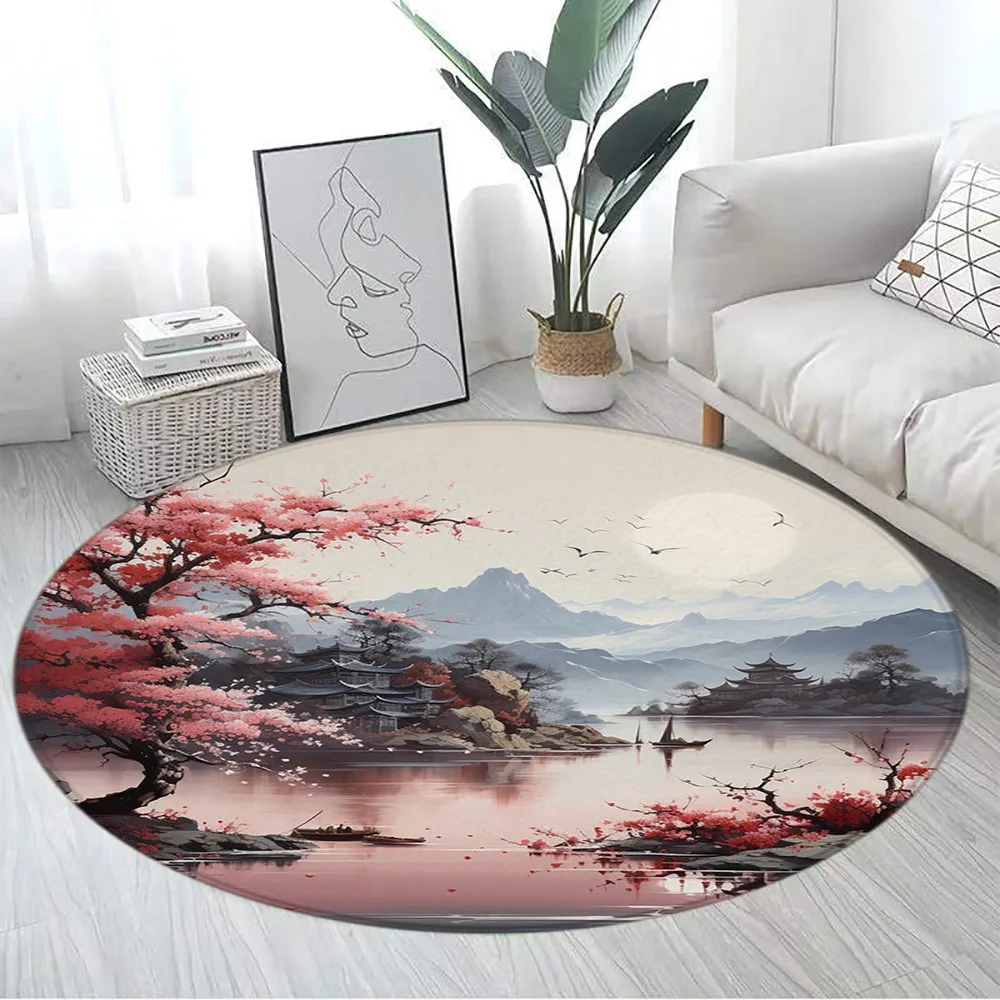 Tapete redondo japonês Koi e f - Japanese Home Textiles avaliação e preço