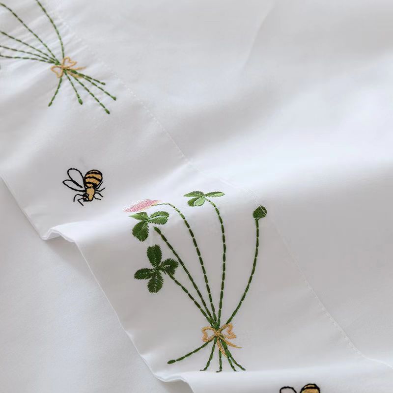 Lençol de cama branco puro bor - Home Textiles Luxury avaliação e preço