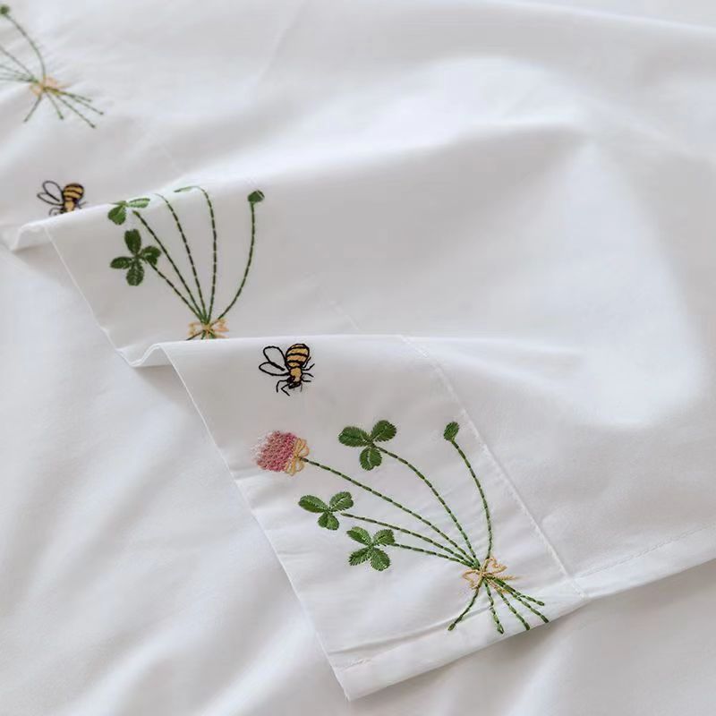 Lençol de cama branco puro bor - Home Textiles Luxury avaliação e preço