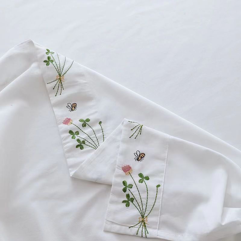 Lençol de cama branco puro bor - Home Textiles Luxury avaliação e preço