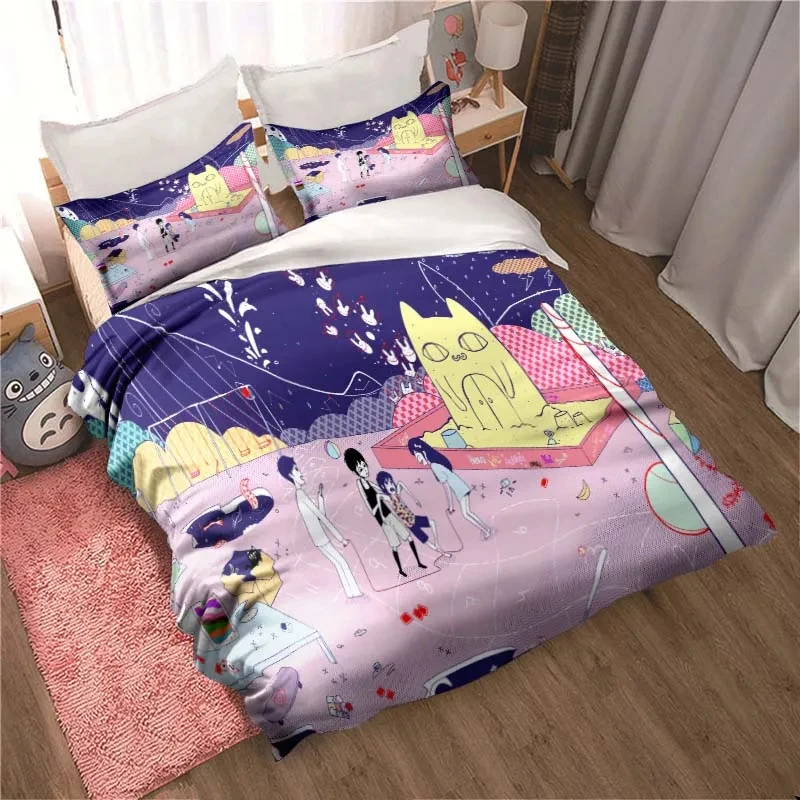 Moda 3d impresso anime omori c - Home Fashion Textiles avaliação e preço