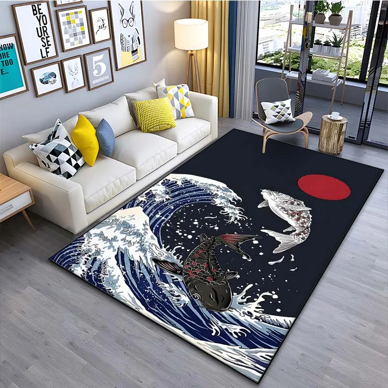 Arte japonesa kanagawa ondas t - Japanese Home Textiles avaliação e preço